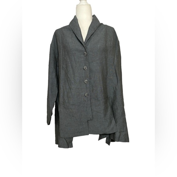 Jackets & Blazers - Spiritticuse  Linen Mid Length Jacket XL